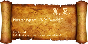 Metzinger Rómeó névjegykártya
